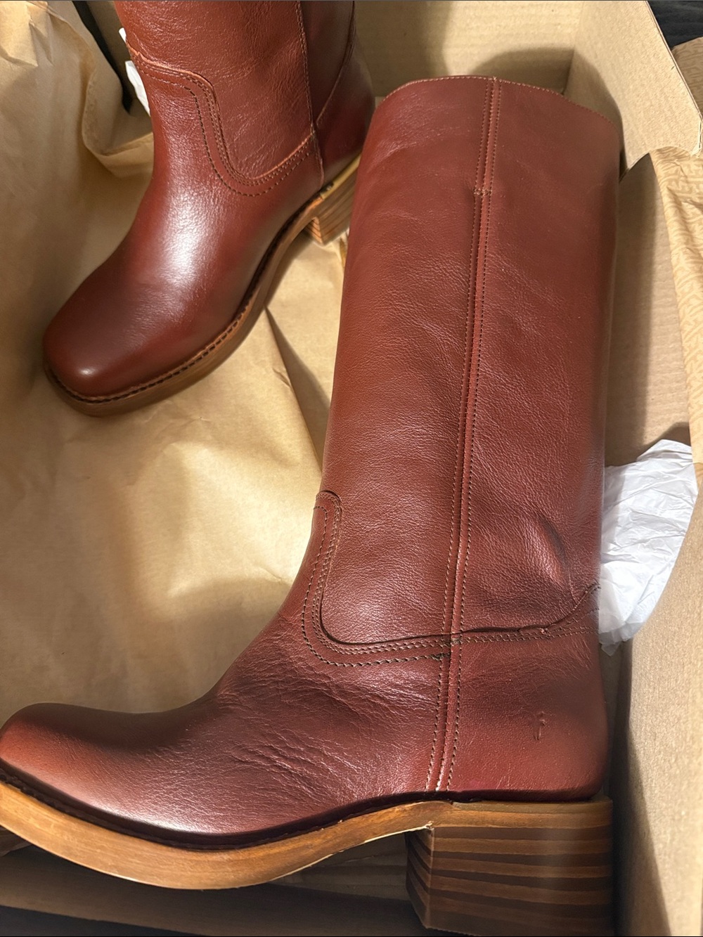 Frye Campus 14L Women's Tall Leather Boot — NEW IN BOX Garnet - Picture 8 of 10